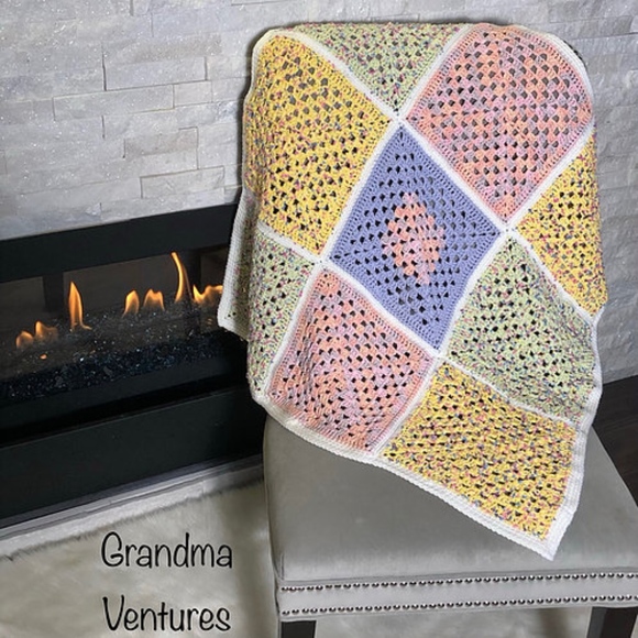 Grandma Ventures Other - Baby Afghan Cotton Handmade Crochet New